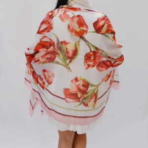 Esarfa chic, model elegant cu imprimeu floral multicolor - Img 5