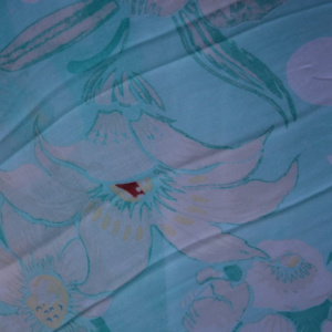Esarfa trendy din material fin cu design colorat pe fond turcoaz - Img 5