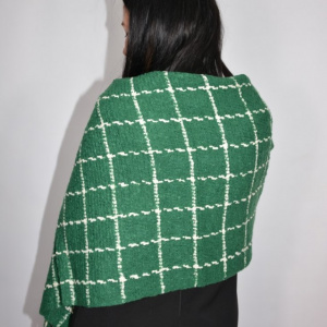 Fular dama Dalma ,model cu patratele,verde - Img 4