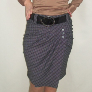 Fusta casual, lungime medie, disponibila in nuante de negru si gri - Img 3