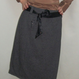 Fusta casual, lungime medie, nuante de gri, negru, marimi mari - Img 5