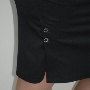 Fusta moderna, de culoare neagra cu nasturi decorativi - Img 4