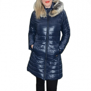 Jacheta Hunia matlasata ,gluga cu insertii de blanita ,nuanta de bleumarin - Img 1