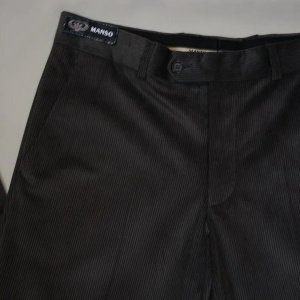 Pantalon barbati clasic, de nuanta gri inchis, cu aspect lucios - Img 3