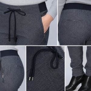 Pantalon casual Ianna cu snur ,gri - Img 3