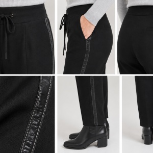 Pantalon casual Jeniffer cu model pe picior ,negru - Img 3