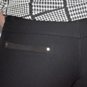 Pantalon casual si elegant cu insertii ,nuanta neagra - Img 8