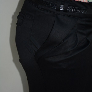 Pantalon clasic, nuanta de negru, buzunare laterale, fermoar - Img 6