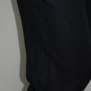 Pantalon de vara, bumbac negru, model simplu, marime mare - Img 5