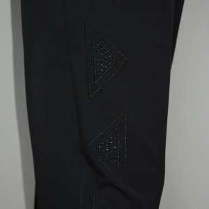 Pantalon elegant de culoare neagra, cu design de strasuri - Img 7