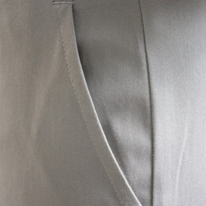 Pantalon lung cu aspect clasic, nuanta nisipie, cu talie medie - Img 7