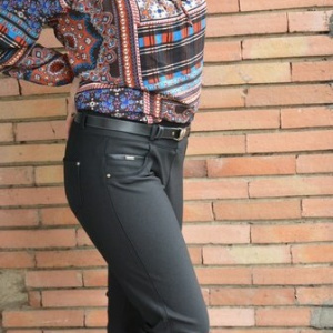 Pantalon lung de toamna-iarna, nuanta de negru, masura mare - Img 2