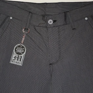 Pantalon lung masuri mici, de culoare gri inchis, model casual - Img 3