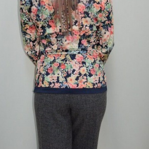 Pantalon lung, office, de culoare gri, disponibil in masuri mari - Img 4