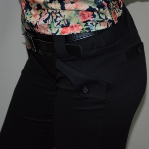 Pantalon lung tineresc, croiala moderna, de culoare neagra - Img 4