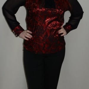 Pantalon modern negru, design discret in jurul buzunarelor - Img 2