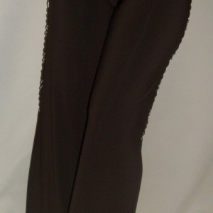 Pantaloni lungi, maro, din material elastic, masuri mici - Img 5