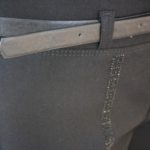 Pantaloni Nova cu aplicatii de strasuri ,nuanat de negru - Img 6