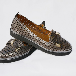 Pantof casual din piele , negru sidef - Img 7
