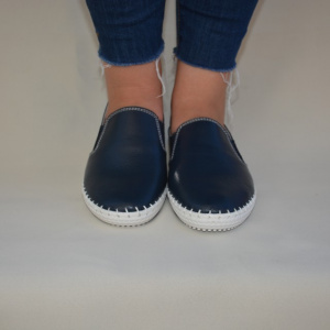 Pantof confortabil cu talpa usoara, piele culoare bleumarin - Img 2