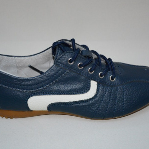 Pantof confortabil de culoare bleumarin cu dunga decorativa - Img 2