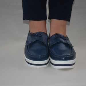 Pantof de primavara, toamna, tip mocasin, culoare bleumarin - Img 3