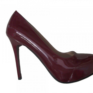 Pantof elegant de culoare marsala cu toc inalt cui si platforma - Img 4