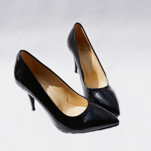 Pantof elegant, de culoare neagra, din piele ecologica lacuita - Img 7