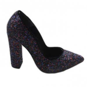 Pantof fashion cu toc inalt de 10 cm si varf usor ascutit, multicolor - Img 1