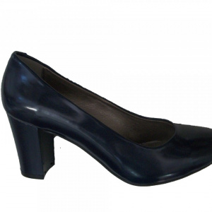 Pantof simplu, model casual, din piele naturala lacuita bleumarin - Img 2