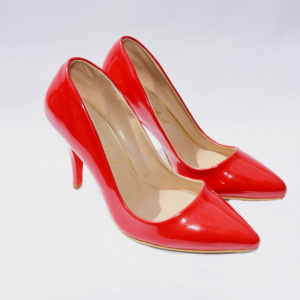 Pantof tip stiletto, de culoare rosie, cu toc cui si varf ascutit - Img 3
