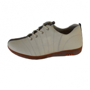 Pantofi casual, nuanta de bej, inchidere cu sireturi rezistente