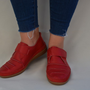 Pantofi comod cu talpa usoara, flexibila, de culoare rosie - Img 5