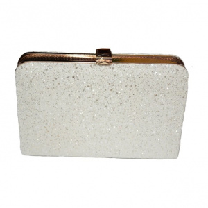 Poseta tip clutch de ocazie,cadru metalic, nuante ,alb,negru,argintiu