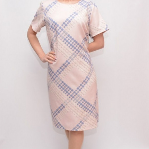 Rochie comoda cu maneca scurta si design de buline colorate - Img 4