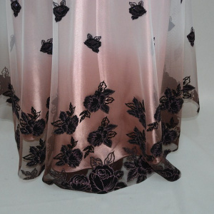 Rochie cu design de fluturi, nuanta de plamaniu, esarfa - Img 4