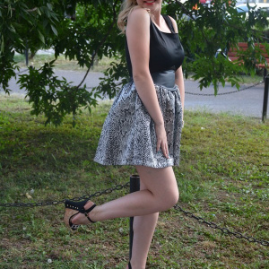 Rochie de culoare negru-argintiu si insertie din piele ecologica - Img 5