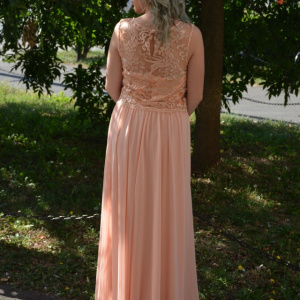 Rochie de seara lunga, masura mare, cu broderie si margele - Img 6