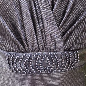 Rochie de seara Ynez cu aplicatii de margele,nuanat de bleumarin - Img 4