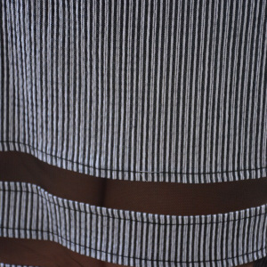 Rochie de vara cu design de dungi negru-alb si insertii de plasa - Img 5