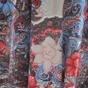 Rochie de vara masura mare cu imprimeu floral multicolor - Img 4