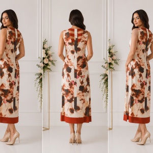 Rochie de zi cu imprimeu floral de culoare multicolora - Img 2