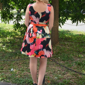 Rochie de zi, multicolora si cu imprimeu floral deosebit - Img 6