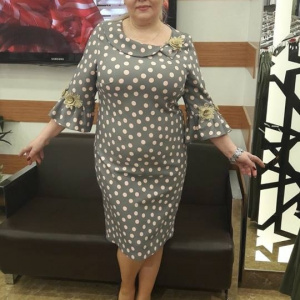 Rochie deosebita cu guler rotunjit, design de buline, aplicatii brodate - Img 2