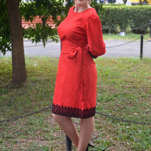 Rochie deosebita de culoare rosie, model elegant, masura mare - Img 4