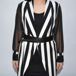 Rochie eleganta Bea din doua piese,negru-alb - Img 8