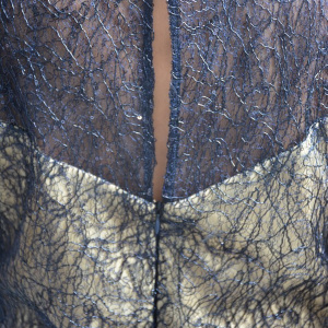 Rochie eleganta, de culoare bleumarin, din material cu paiete - Img 6