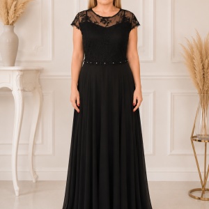 Rochie eleganta Elizabeth cu dantela,nuanta de negru