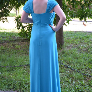 Rochie eleganta lunga, de culoare albastru deschis - Img 5