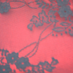 Rochie eleganta, suprapunere de dantela, neagra-rosie - Img 2